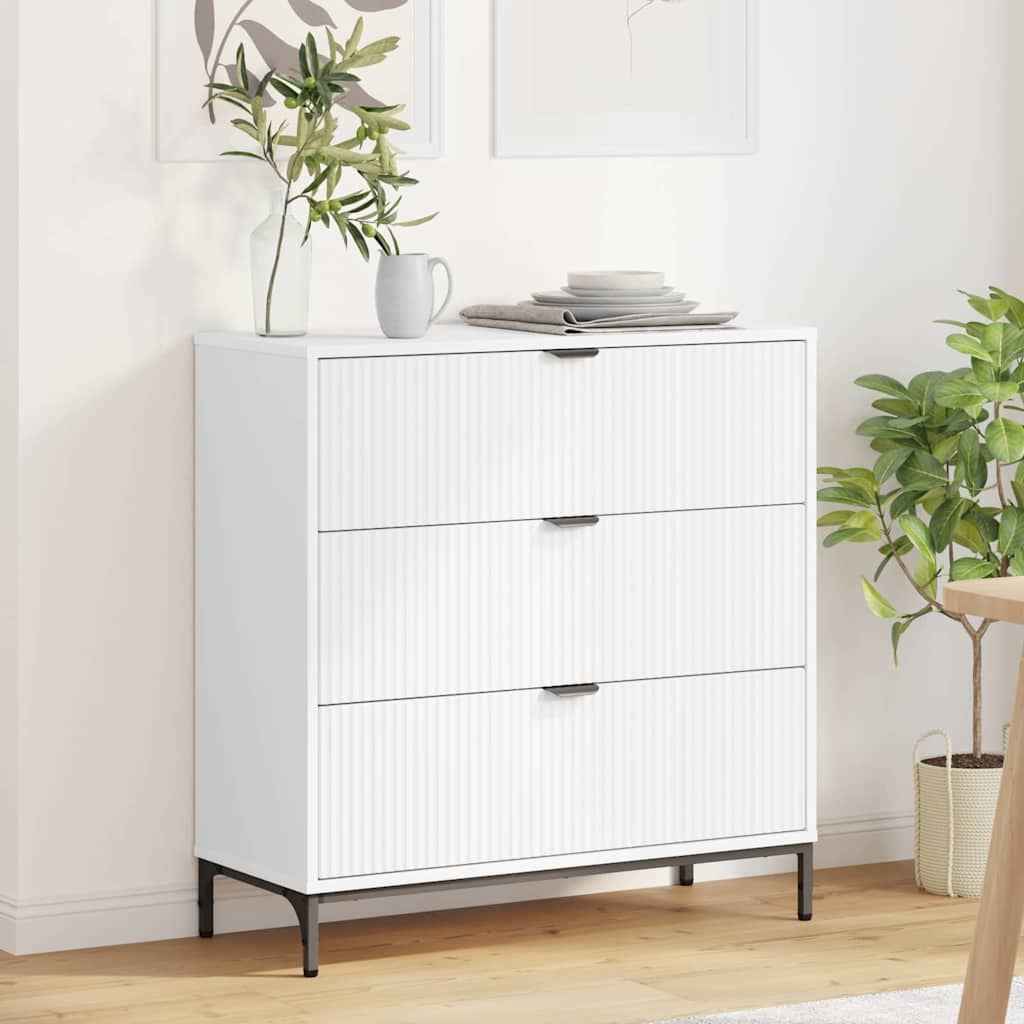 vidaXL Dressoir met lade Wit 79.5 x 33 x 82 cm Bewerkt hout