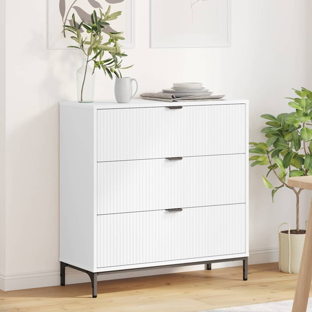 vidaXL Dressoir met lade Wit 79.5 x 33 x 82 cm Bewerkt hout