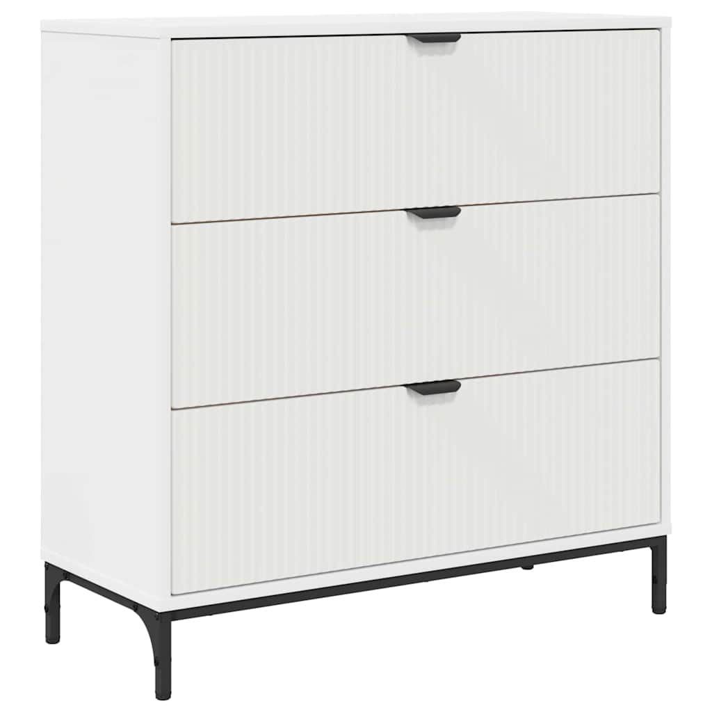 vidaXL Dressoir met lade Wit 79.5 x 33 x 82 cm Bewerkt hout