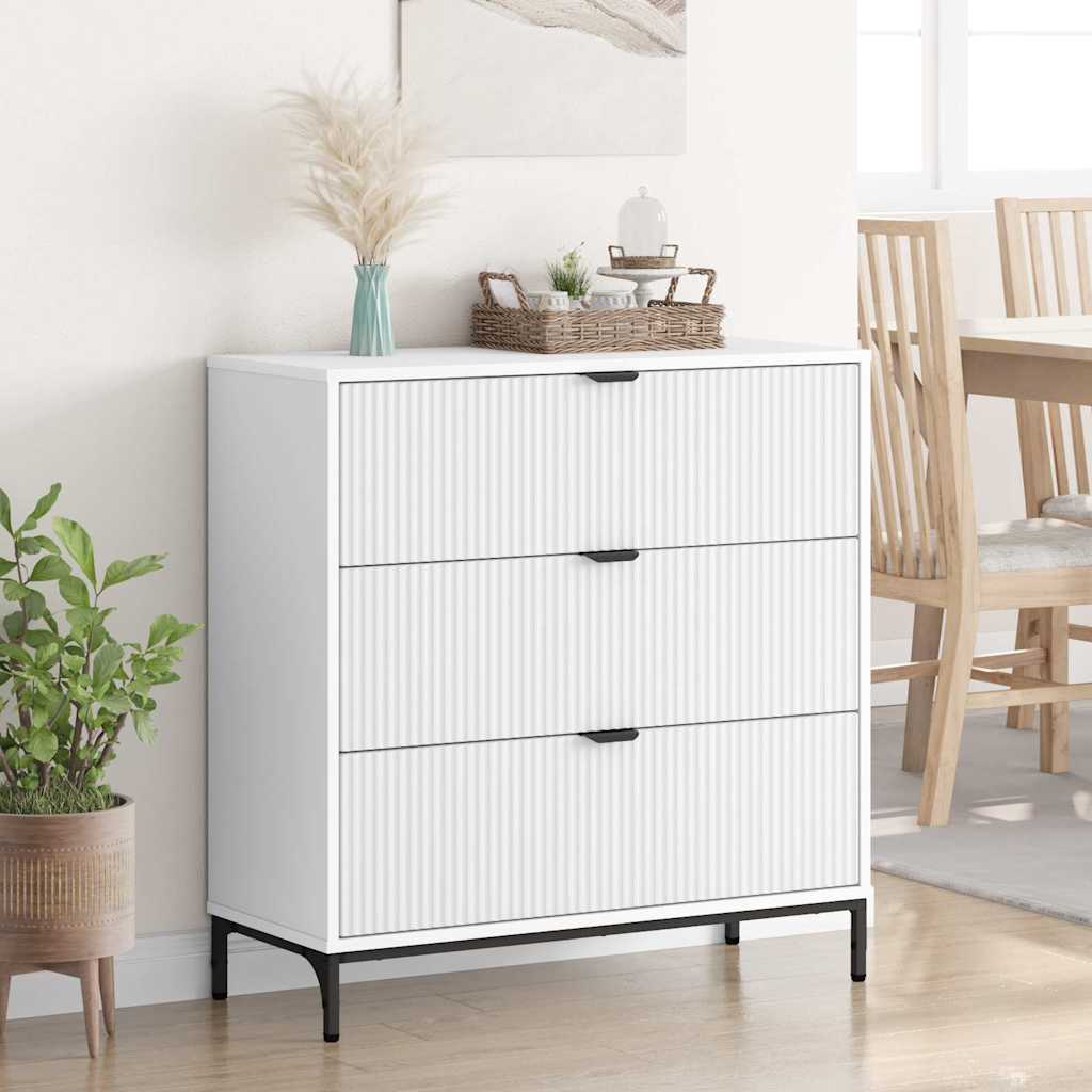 vidaXL Dressoir met lade Wit 79.5 x 33 x 82 cm Bewerkt hout