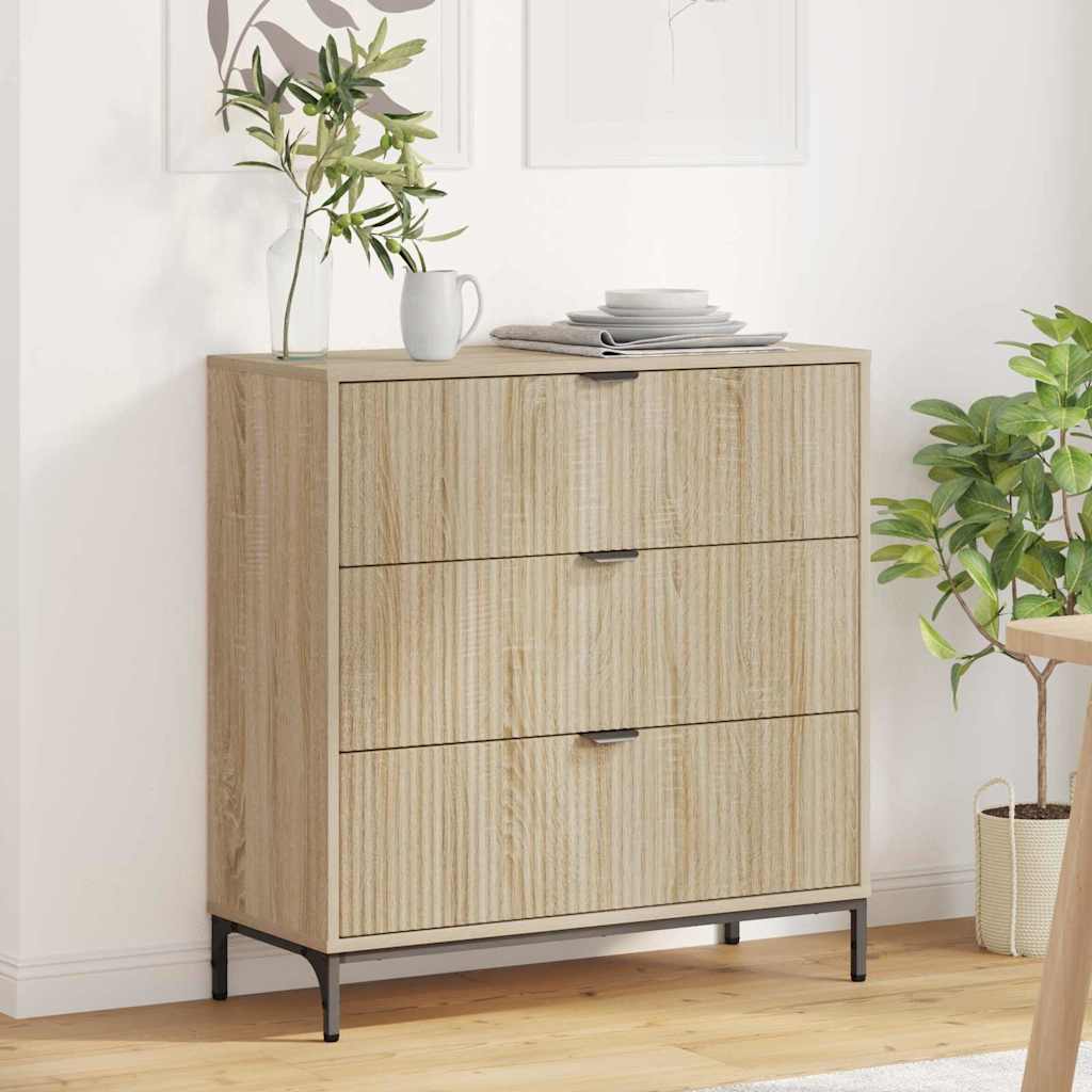 vidaXL Dressoir met lade Wit 79.5 x 33 x 82 cm Bewerkt hout