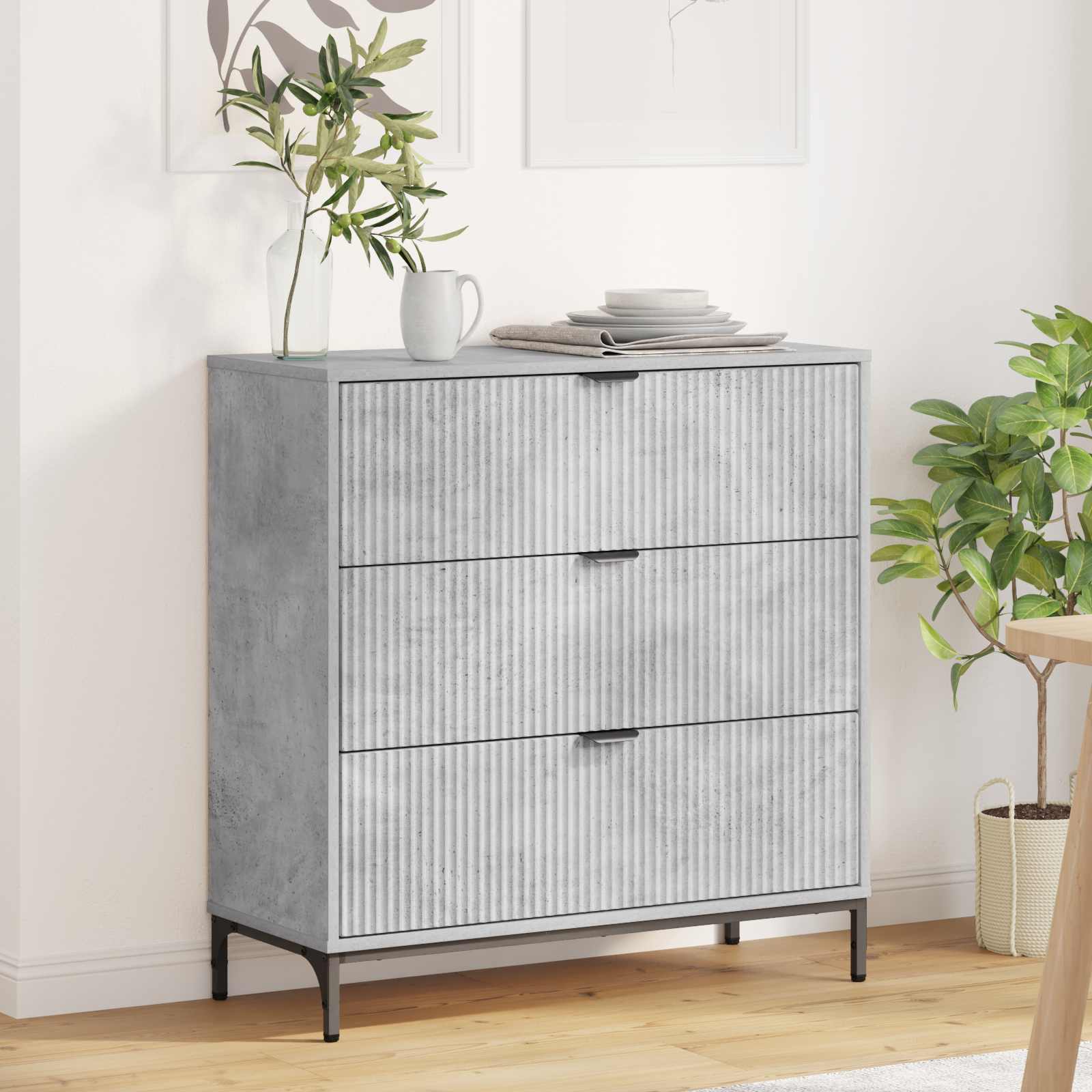 vidaXL Dressoir met lade Wit 79.5 x 33 x 82 cm Bewerkt hout