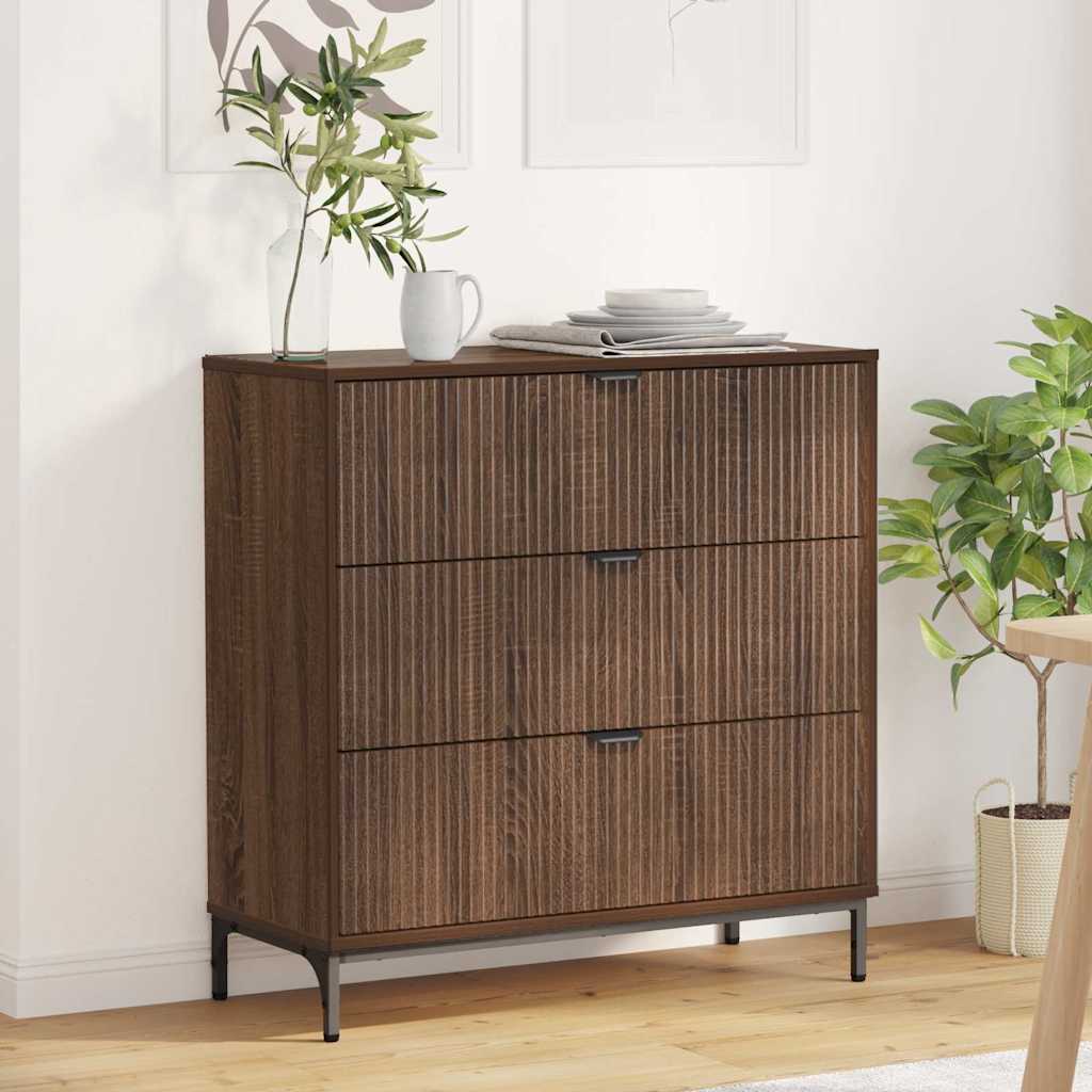 vidaXL Dressoir met lade Wit 79.5 x 33 x 82 cm Bewerkt hout