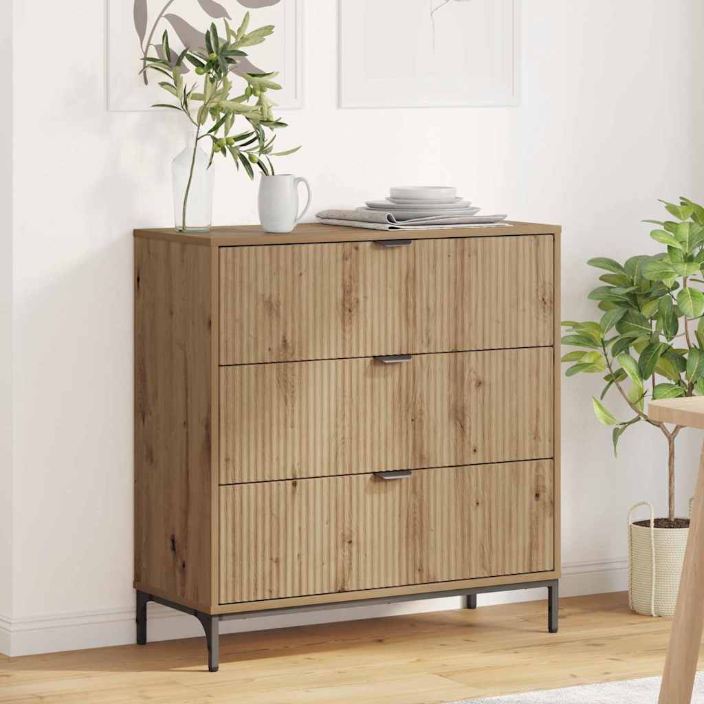 vidaXL Dressoir met lade Wit 79.5 x 33 x 82 cm Bewerkt hout