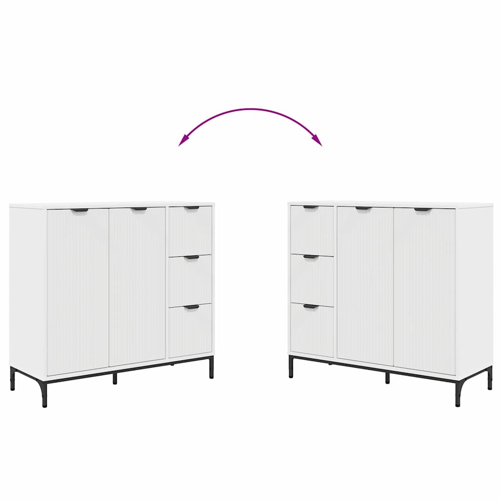 vidaXL Dressoir met lade Wit 89,5 x 33 x 82 cm Bewerkt hout