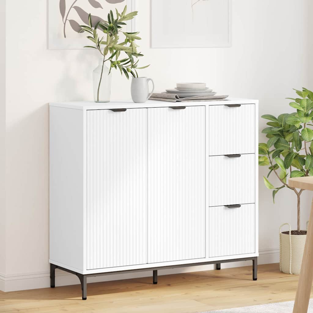 vidaXL Dressoir met lade Wit 89,5 x 33 x 82 cm Bewerkt hout