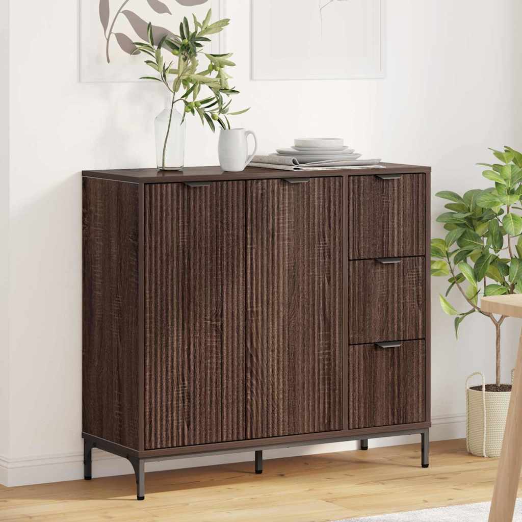 vidaXL Dressoir met lade Wit 89,5 x 33 x 82 cm Bewerkt hout