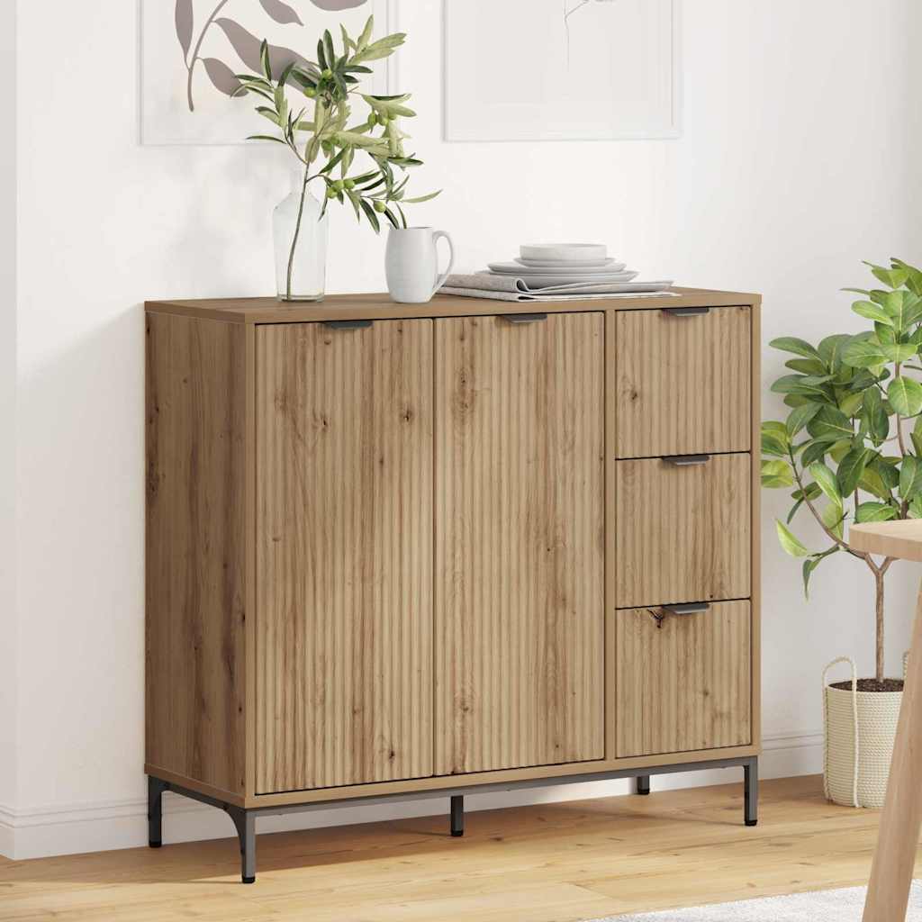 vidaXL Dressoir met lade Wit 89,5 x 33 x 82 cm Bewerkt hout