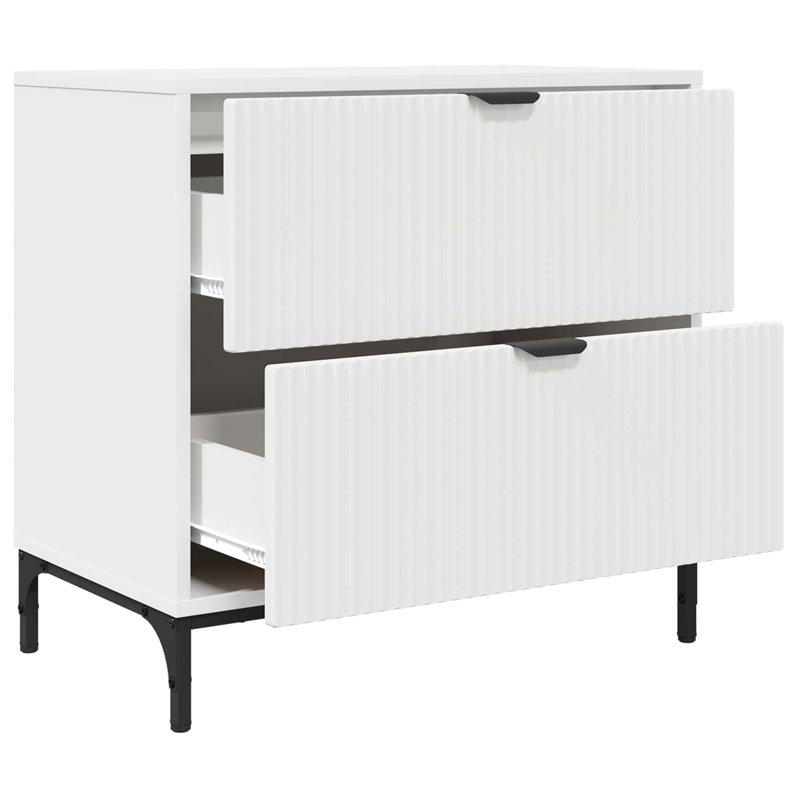 vidaXL Nachtkastje met lade Wit 63.5 x 36 x 61 cm Bewerkt hout