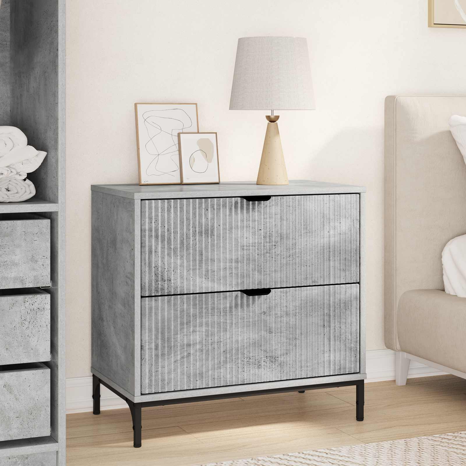 vidaXL Nachtkastje met lade Wit 63.5 x 36 x 61 cm Bewerkt hout
