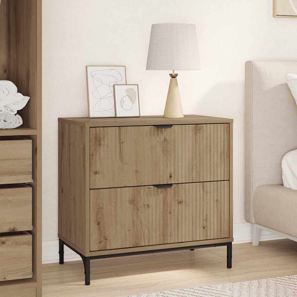 vidaXL Nachtkastje met lade Wit 63.5 x 36 x 61 cm Bewerkt hout