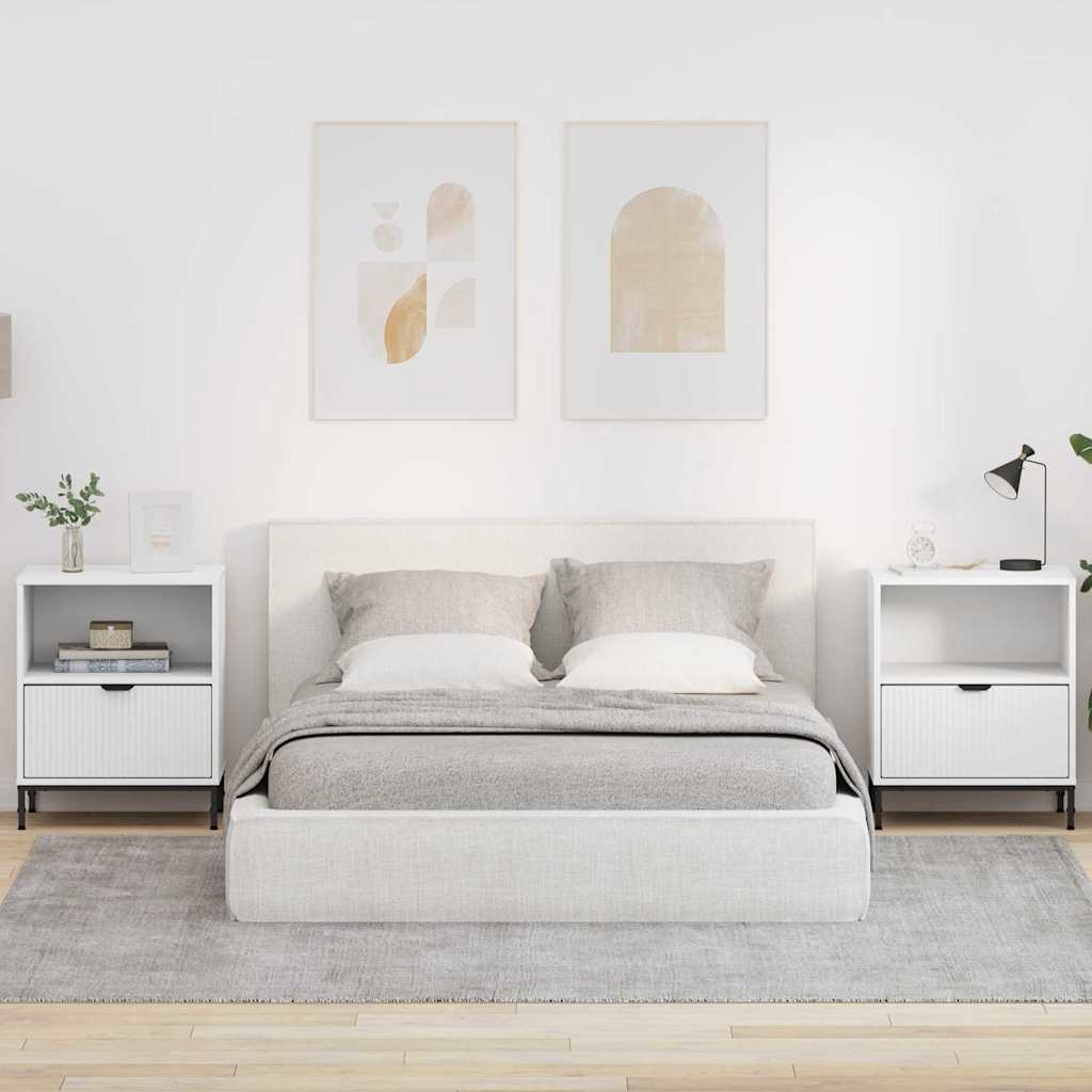 vidaXL Nachtkastje met lade Wit 49 x 36 x 61 cm Bewerkt hout