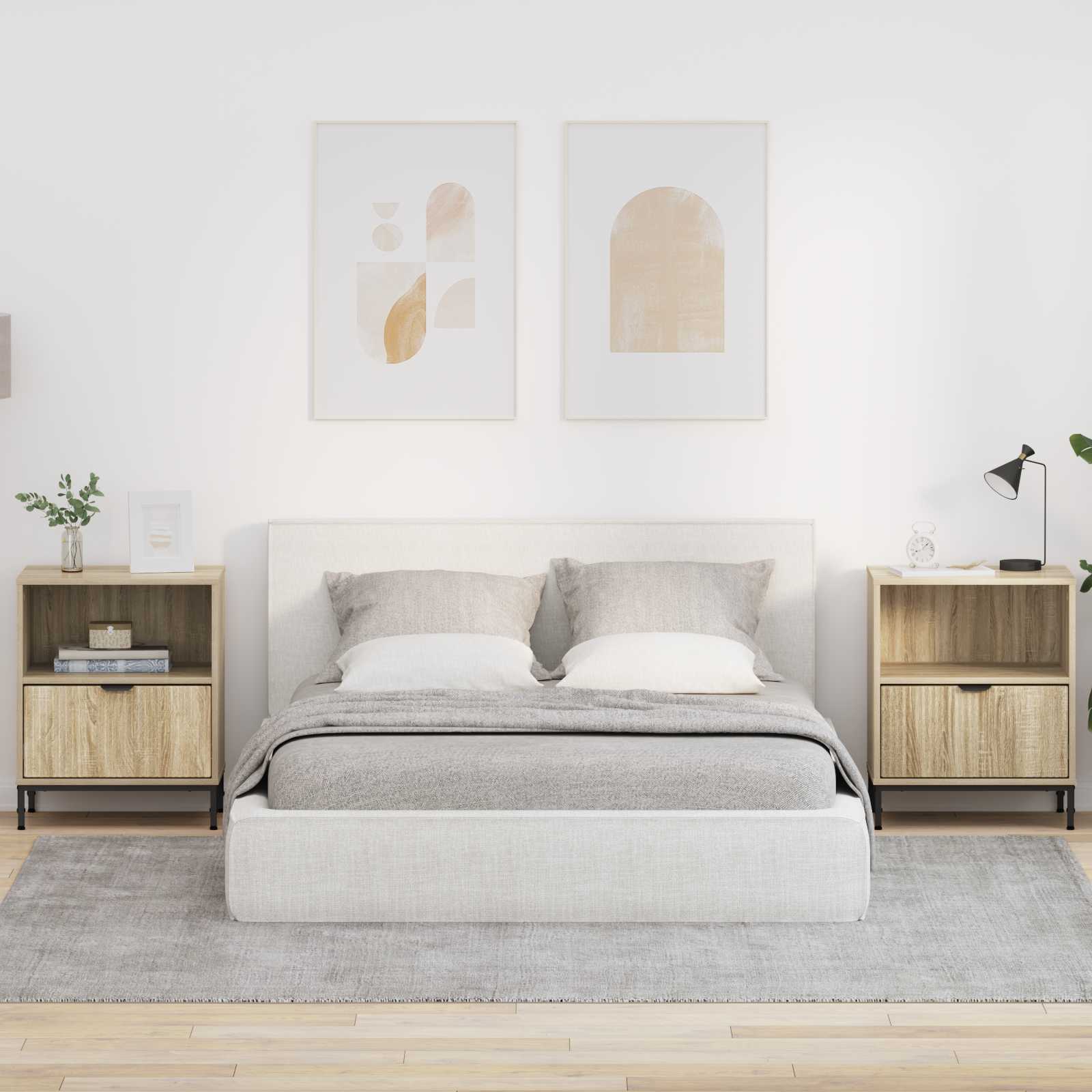 vidaXL Nachtkastje met lade Wit 49 x 36 x 61 cm Bewerkt hout