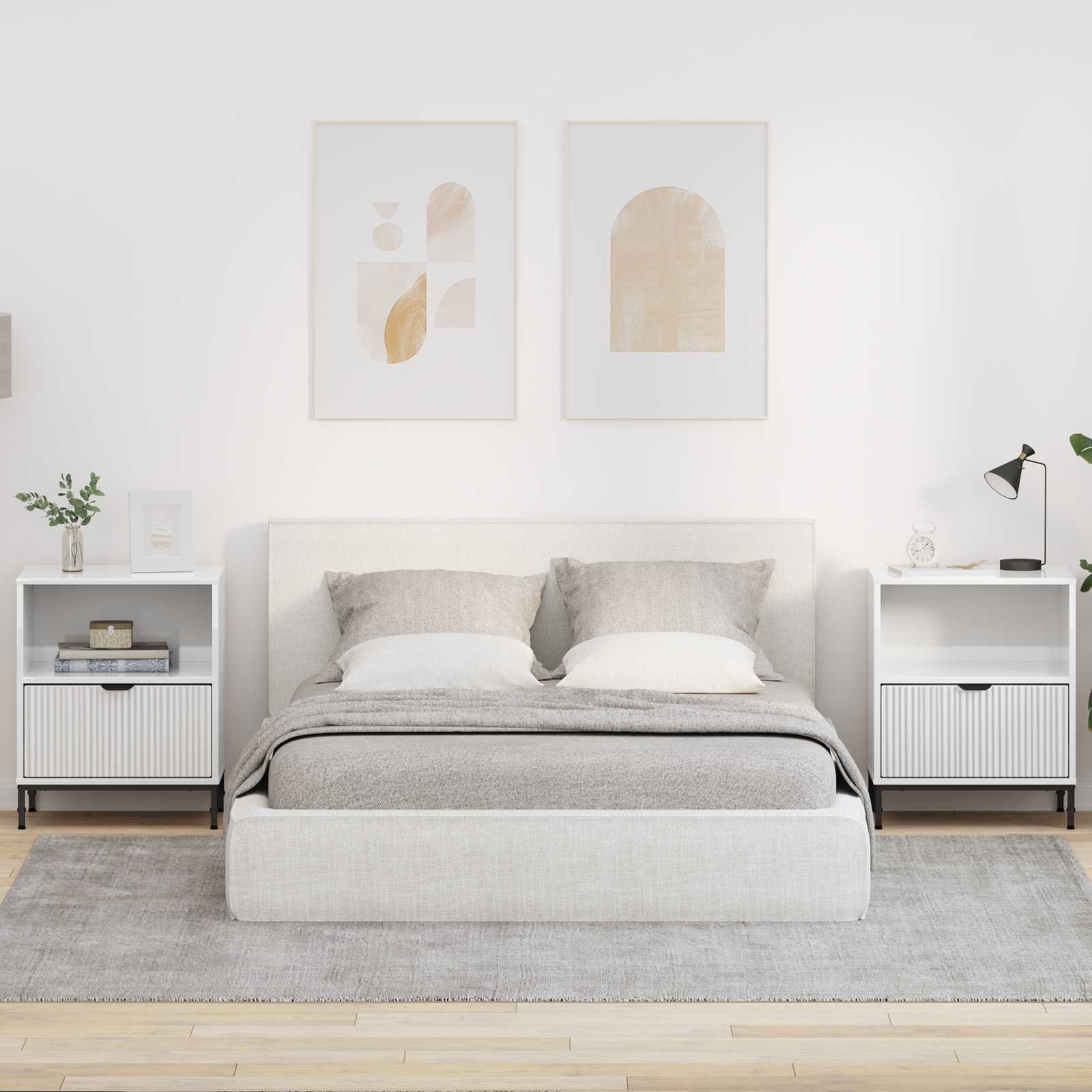 vidaXL Nachtkastje met lade Wit 49 x 36 x 61 cm Bewerkt hout