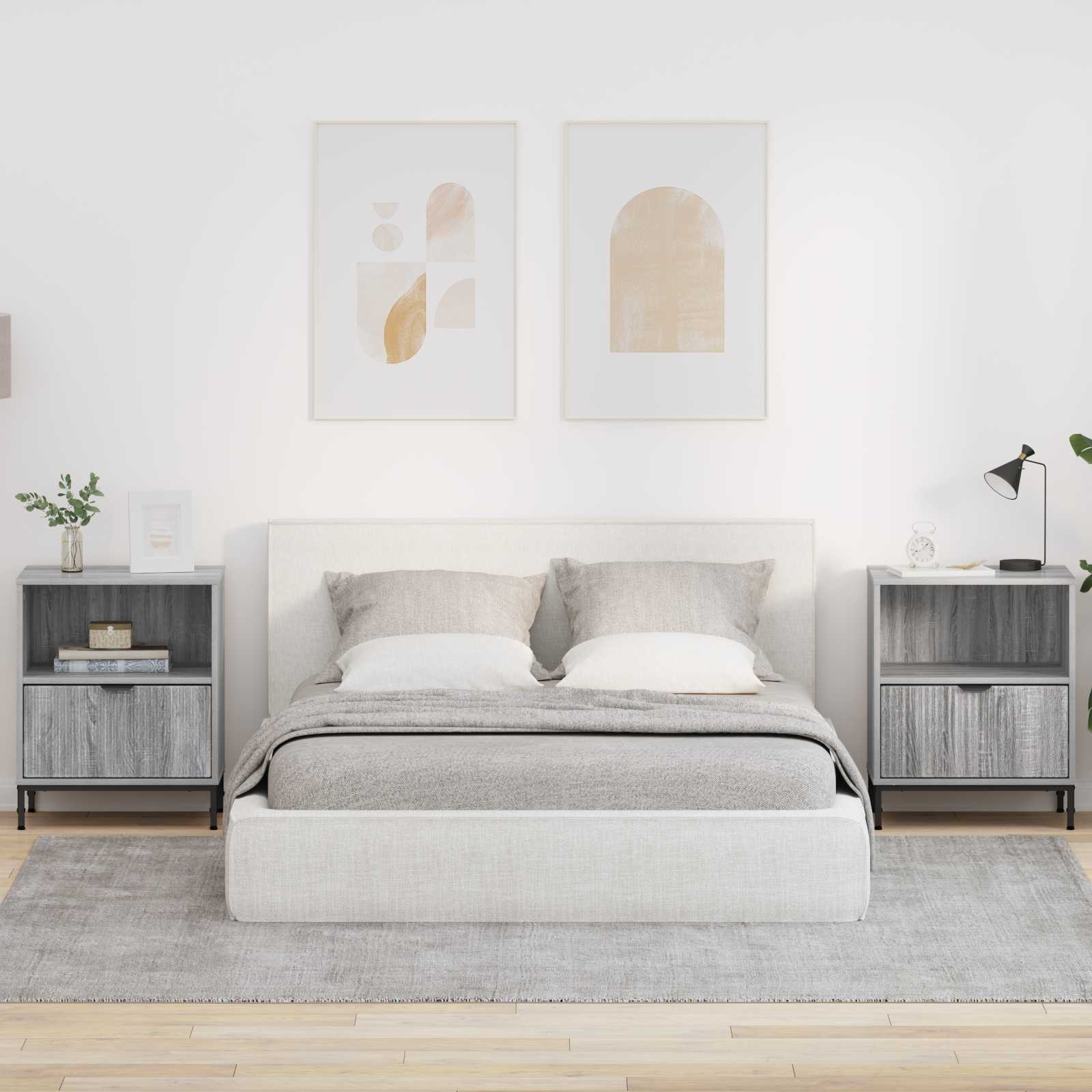vidaXL Nachtkastje met lade Wit 49 x 36 x 61 cm Bewerkt hout