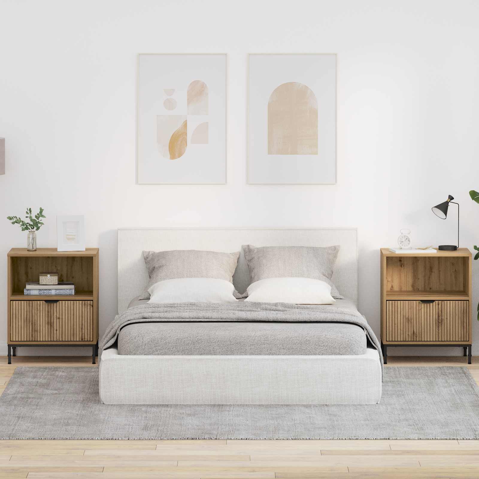 vidaXL Nachtkastje met lade Wit 49 x 36 x 61 cm Bewerkt hout