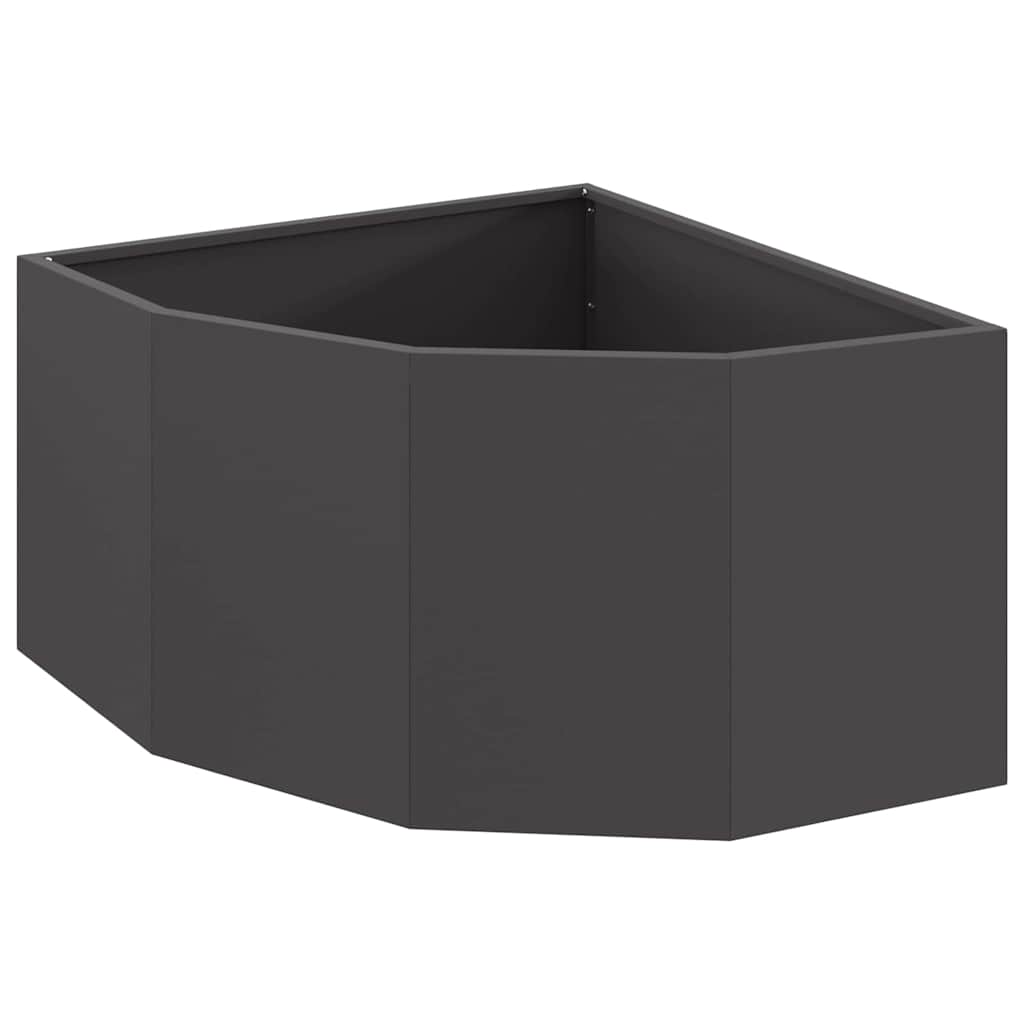 vidaXL Hoek Plantbak Zwart 60 x 60 x 35 cm Staal