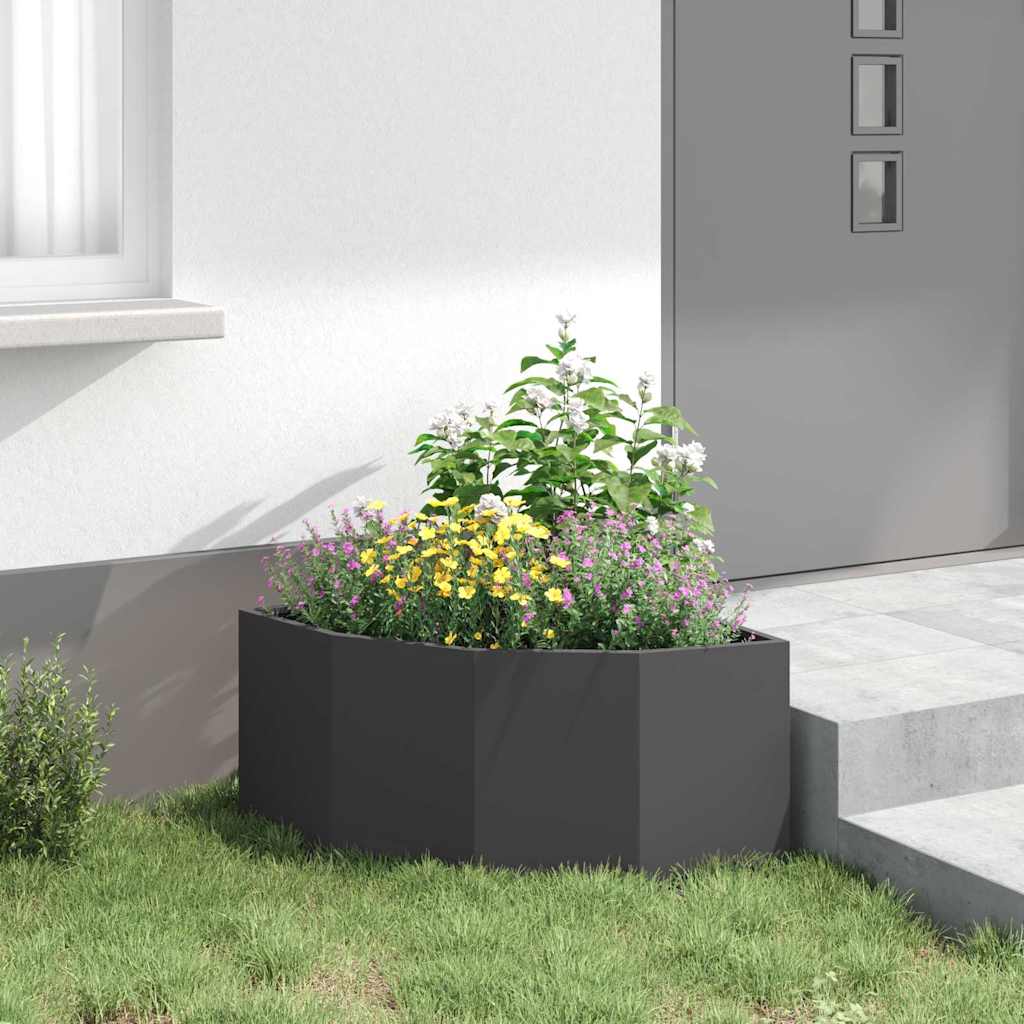 vidaXL Hoek Plantbak Zwart 60 x 60 x 35 cm Staal