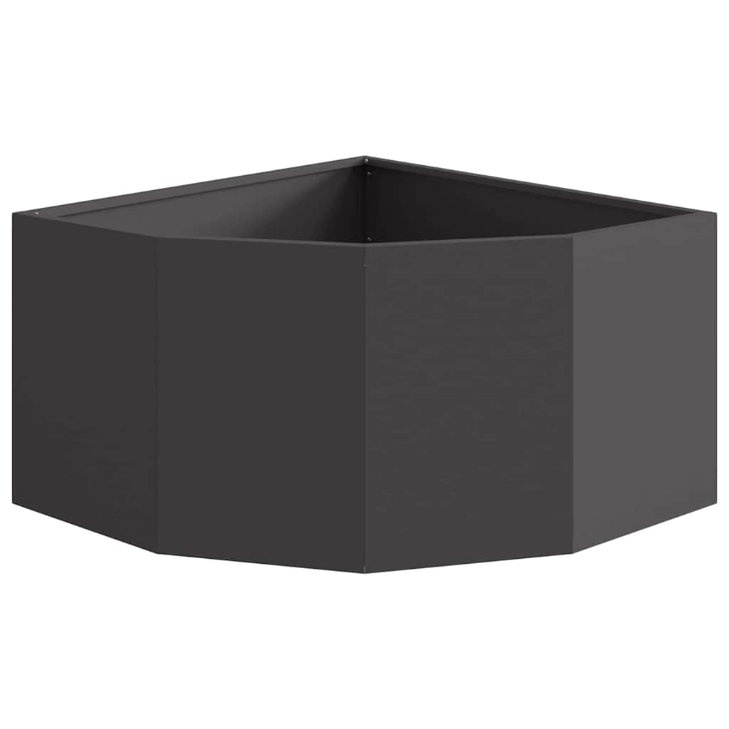 vidaXL Hoek Plantbak Zwart 60 x 60 x 35 cm Staal