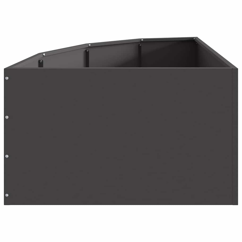 vidaXL Hoek Plantbak Zwart 60 x 60 x 35 cm Staal