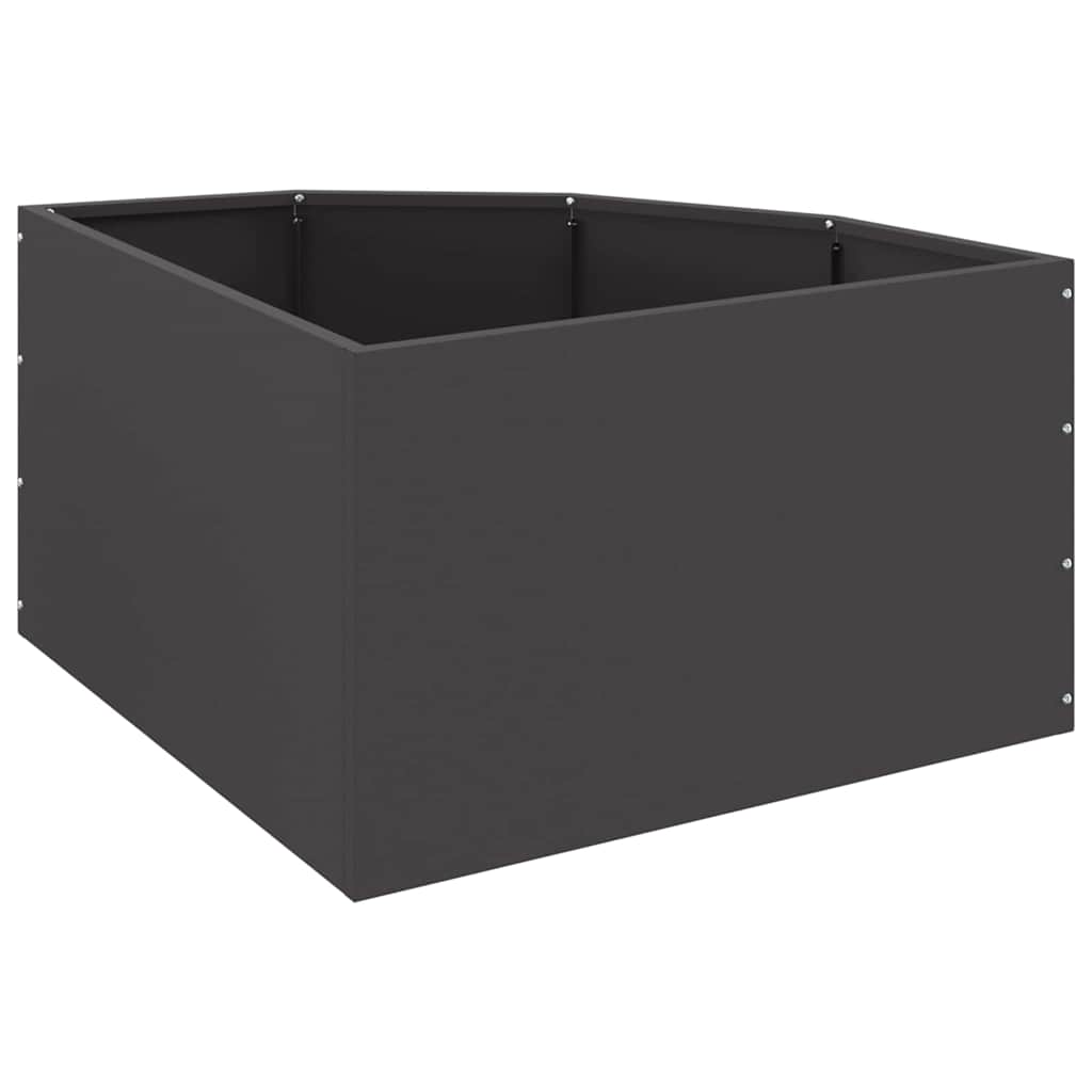 vidaXL Hoek Plantbak Zwart 60 x 60 x 35 cm Staal