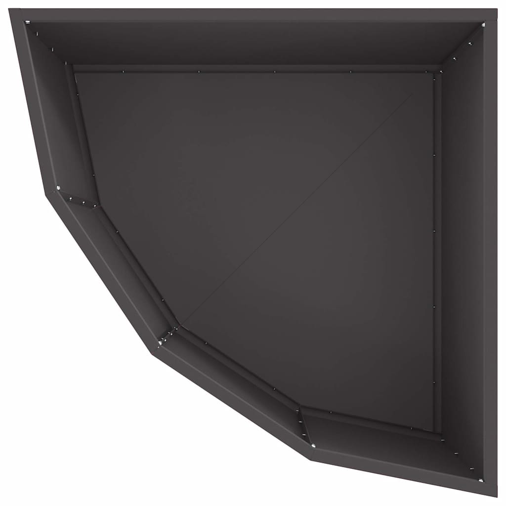 vidaXL Hoek Plantbak Zwart 60 x 60 x 35 cm Staal