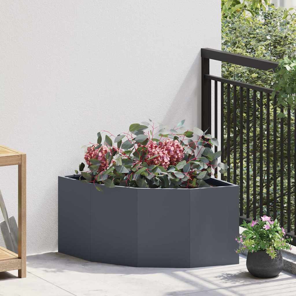 vidaXL Hoek Plantbak Zwart 60 x 60 x 35 cm Staal