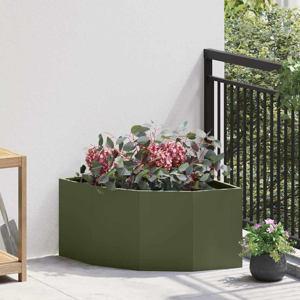 vidaXL Hoek Plantbak Zwart 60 x 60 x 35 cm Staal