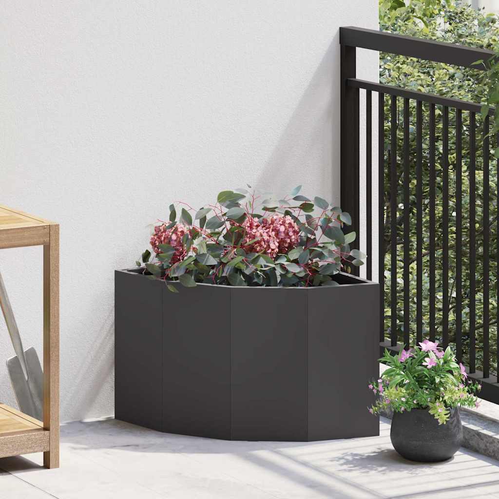 vidaXL Hoek Plantbak Zwart 60 x 60 x 35 cm Staal