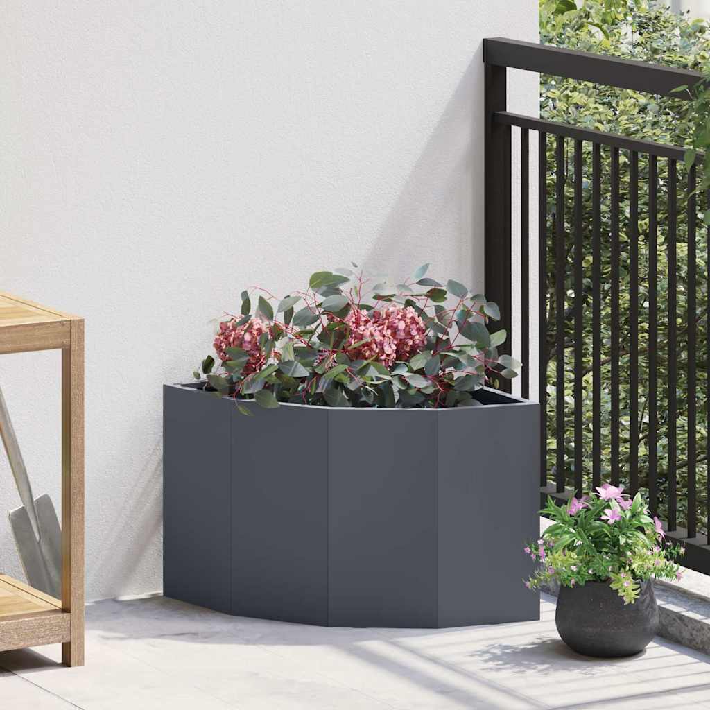 vidaXL Hoek Plantbak Zwart 60 x 60 x 35 cm Staal