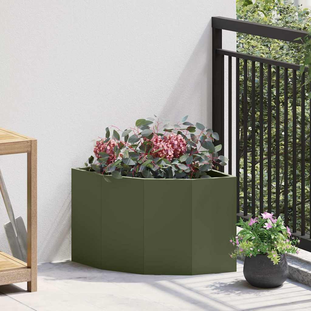 vidaXL Hoek Plantbak Zwart 60 x 60 x 35 cm Staal