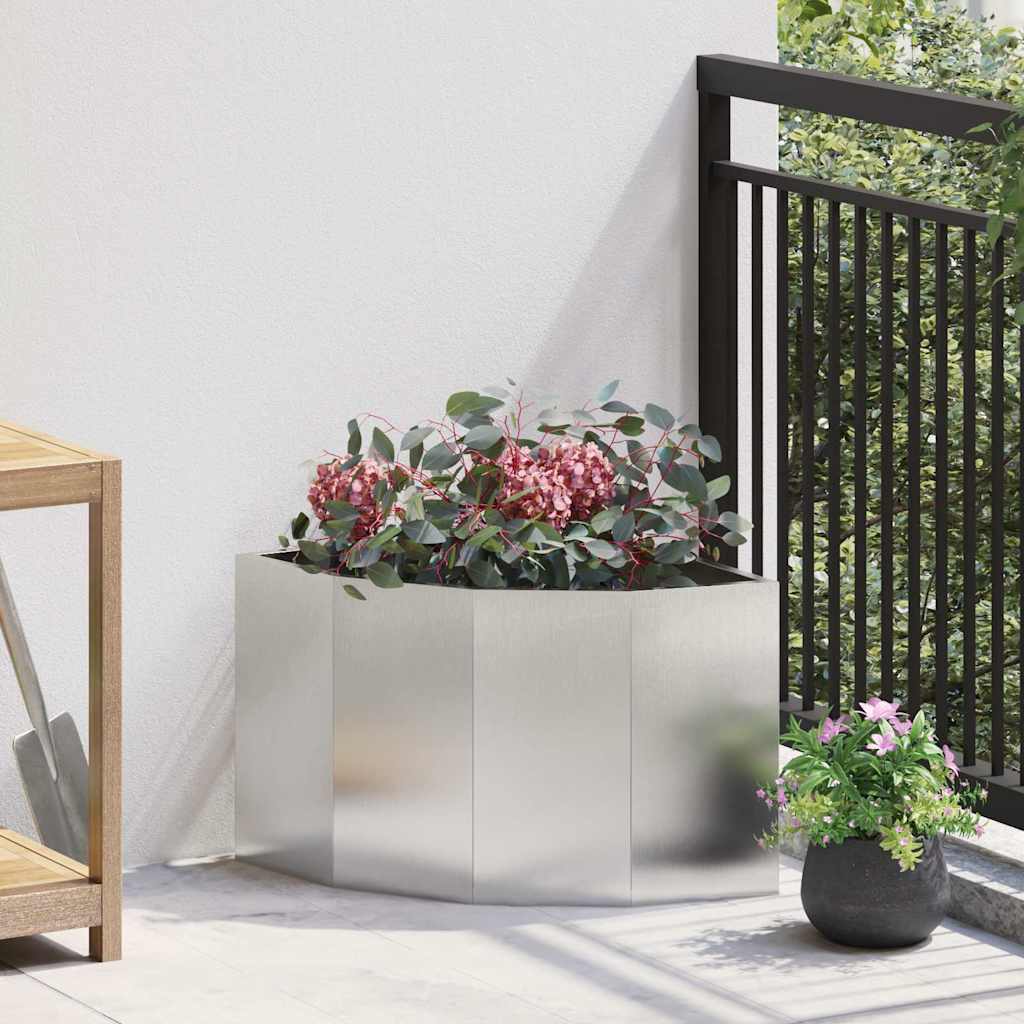 vidaXL Hoek Plantbak Zwart 60 x 60 x 35 cm Staal