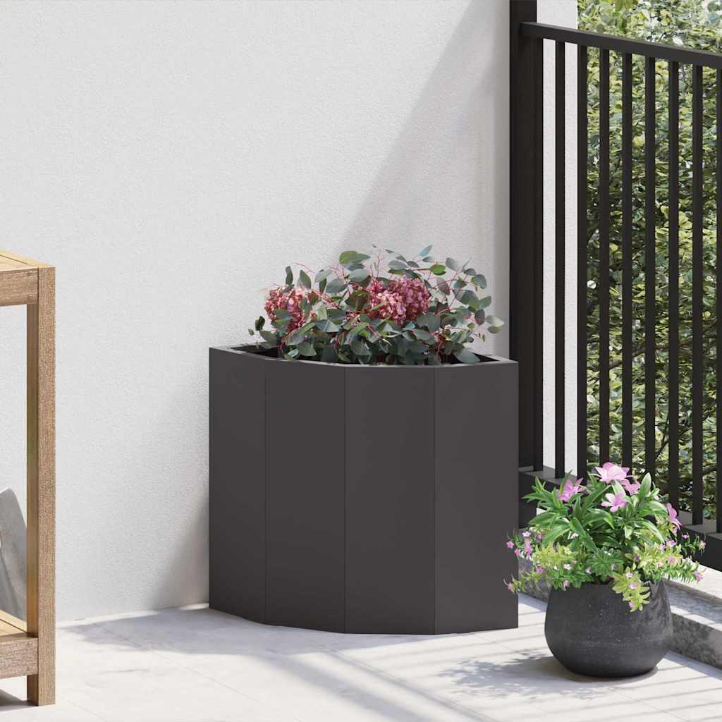 vidaXL Hoek Plantbak Zwart 60 x 60 x 35 cm Staal