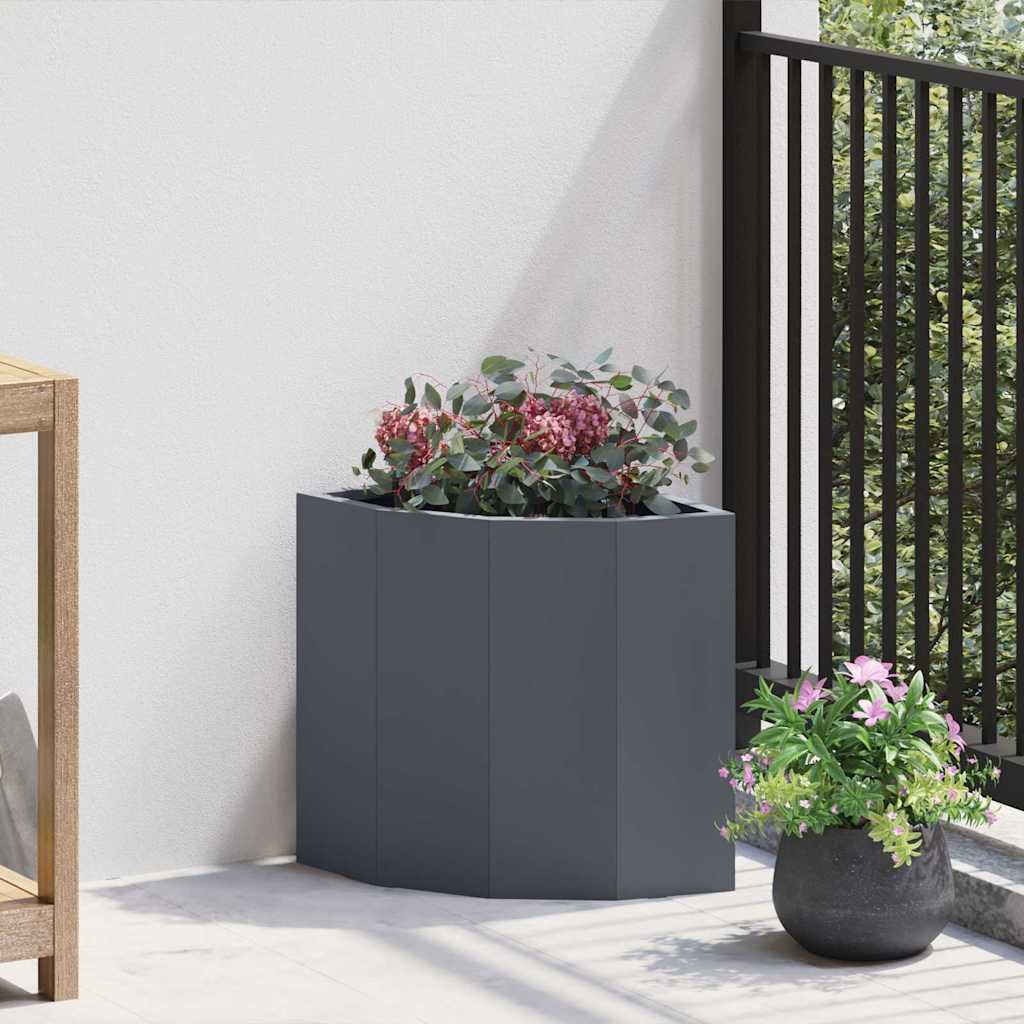 vidaXL Hoek Plantbak Zwart 60 x 60 x 35 cm Staal
