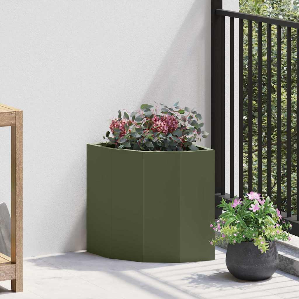 vidaXL Hoek Plantbak Zwart 60 x 60 x 35 cm Staal