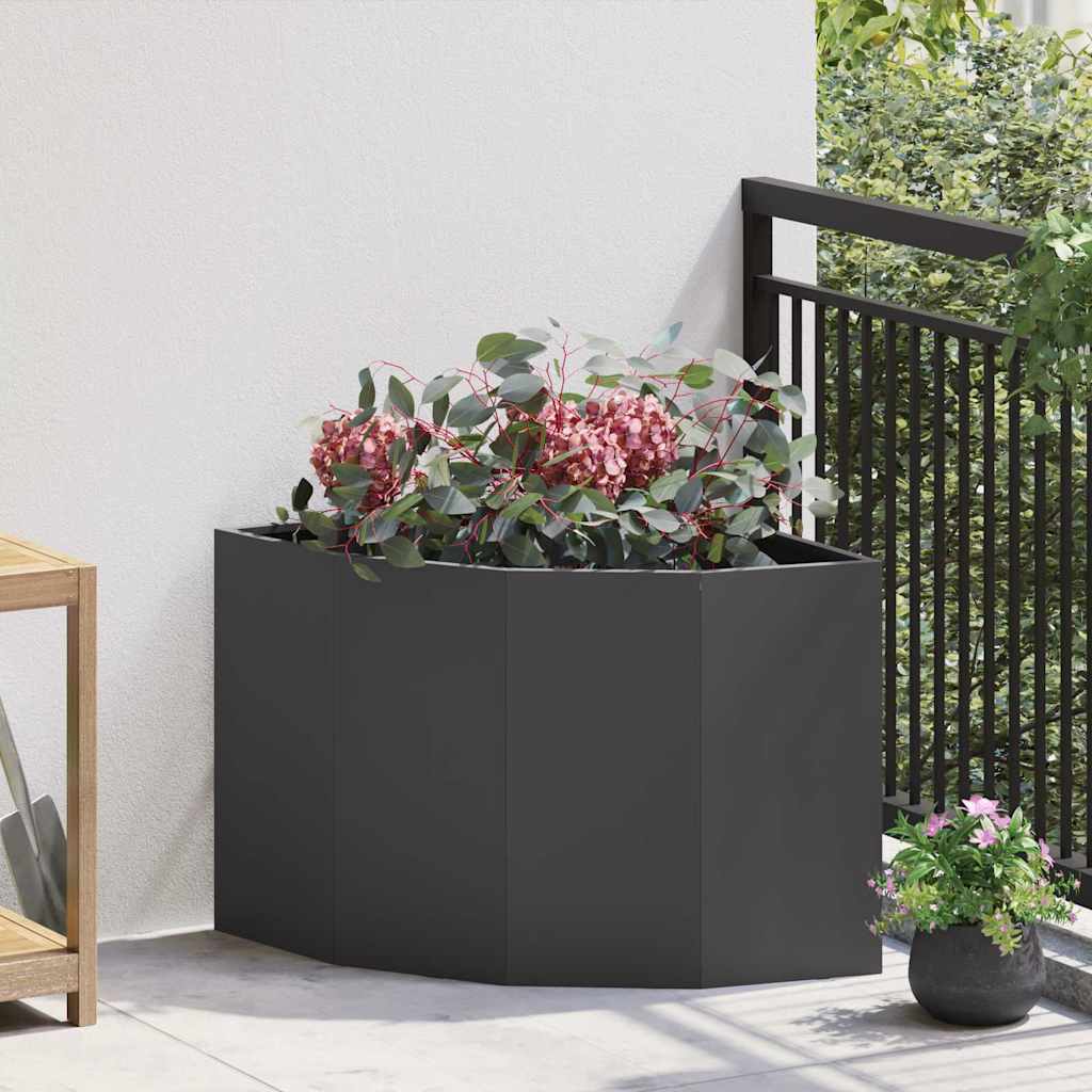 vidaXL Hoek Plantbak Zwart 60 x 60 x 35 cm Staal