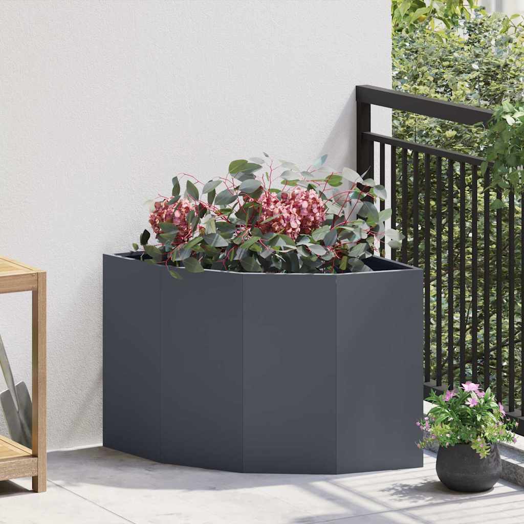 vidaXL Hoek Plantbak Zwart 60 x 60 x 35 cm Staal
