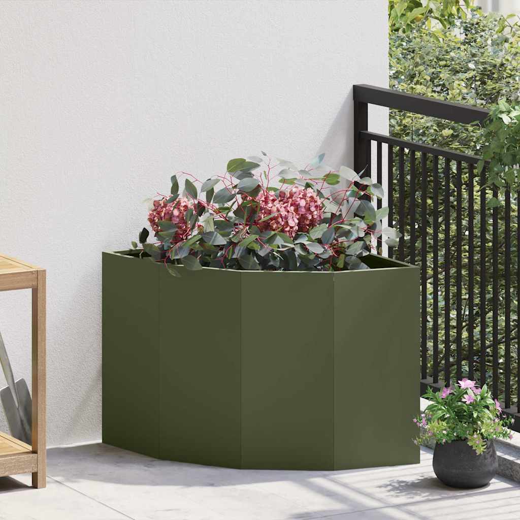 vidaXL Hoek Plantbak Zwart 60 x 60 x 35 cm Staal