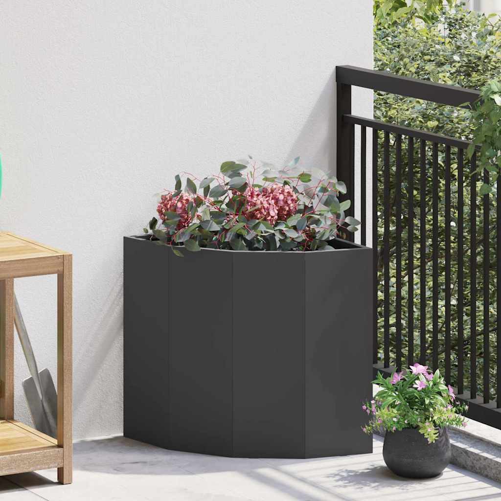 vidaXL Hoek Plantbak Zwart 60 x 60 x 35 cm Staal