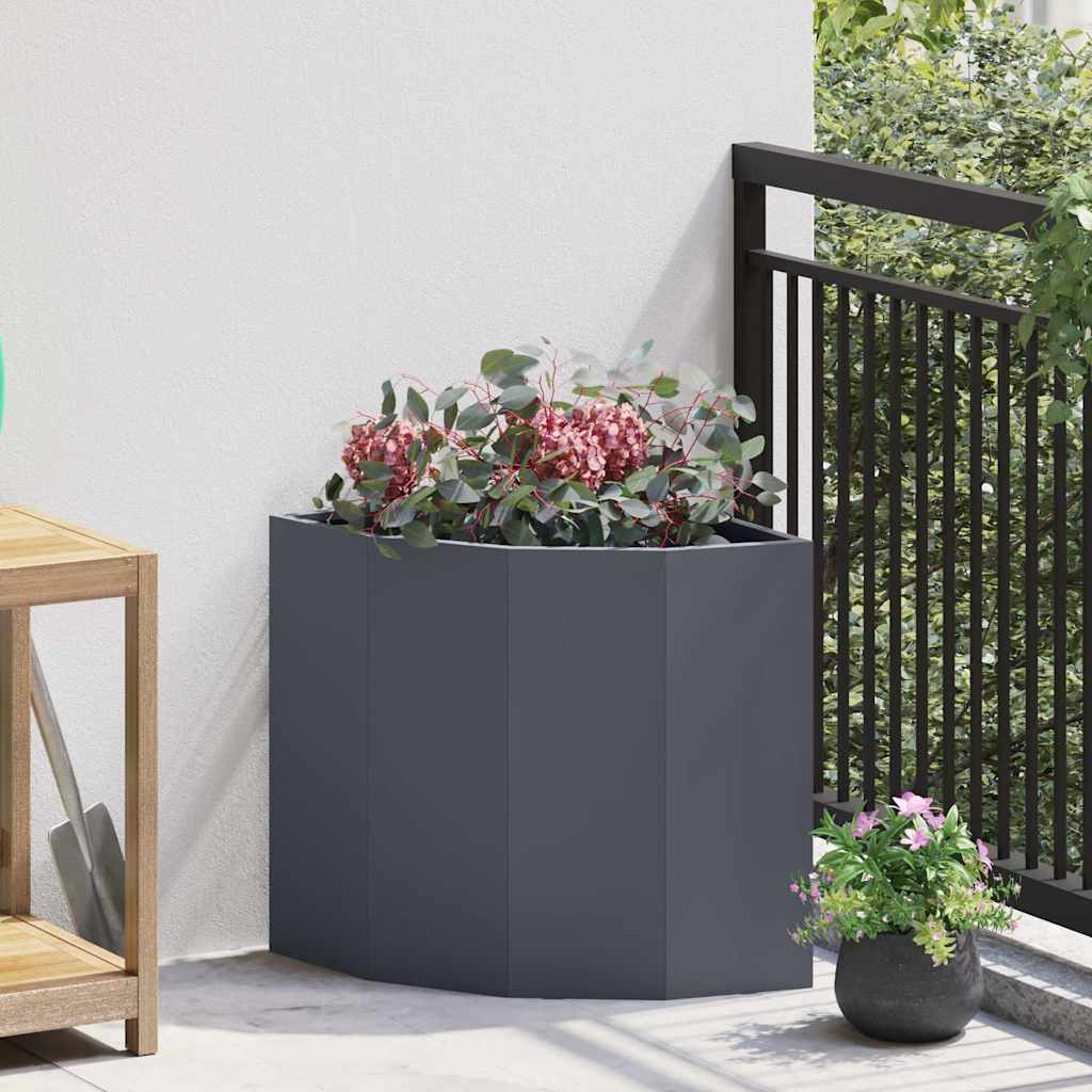 vidaXL Hoek Plantbak Zwart 60 x 60 x 35 cm Staal