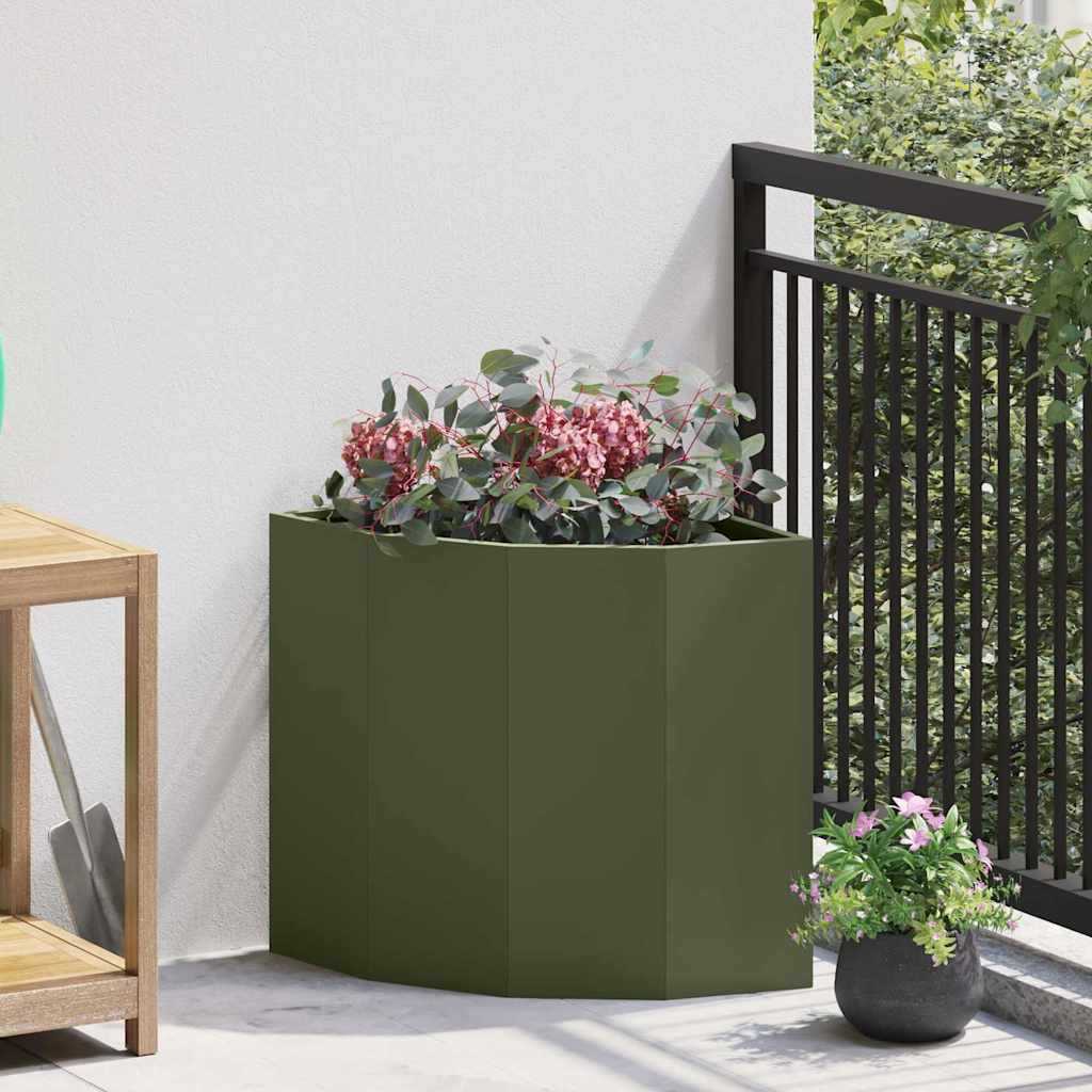 vidaXL Hoek Plantbak Zwart 60 x 60 x 35 cm Staal