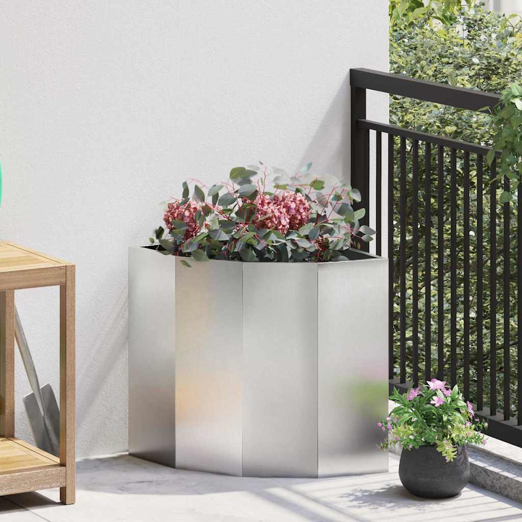 vidaXL Hoek Plantbak Zwart 60 x 60 x 35 cm Staal