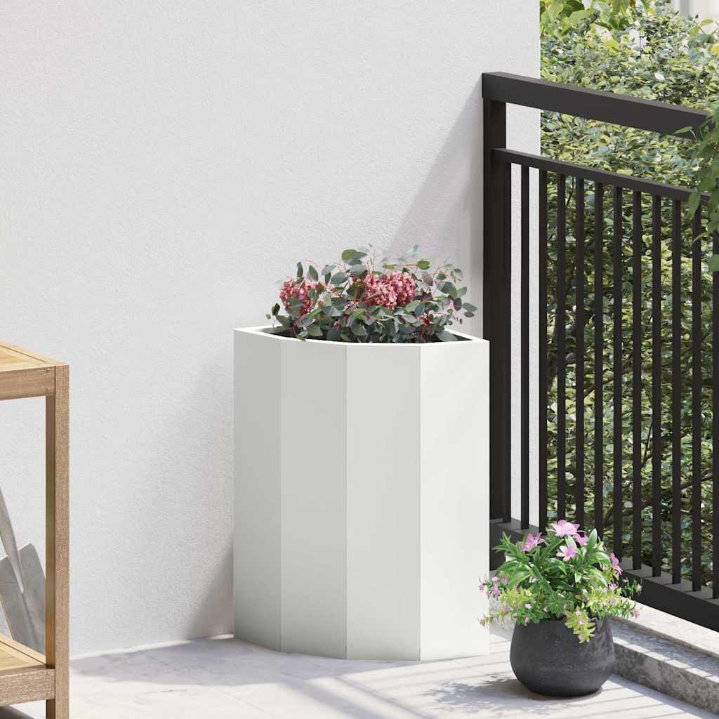vidaXL Hoek Plantbak Zwart 60 x 60 x 35 cm Staal