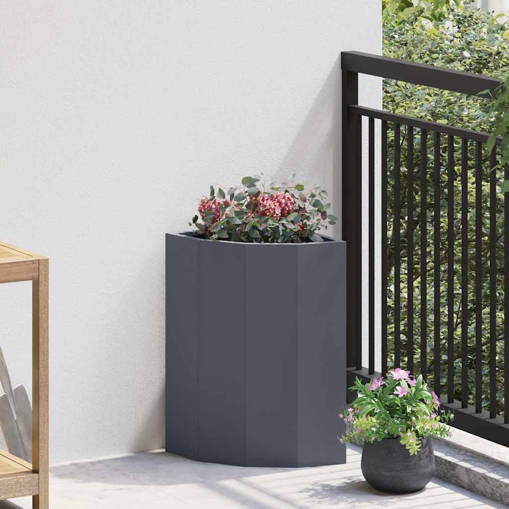 vidaXL Hoek Plantbak Zwart 60 x 60 x 35 cm Staal