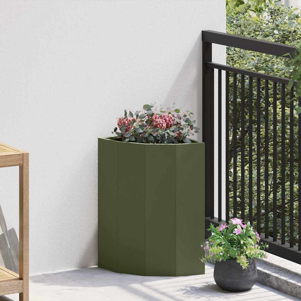 vidaXL Hoek Plantbak Zwart 60 x 60 x 35 cm Staal