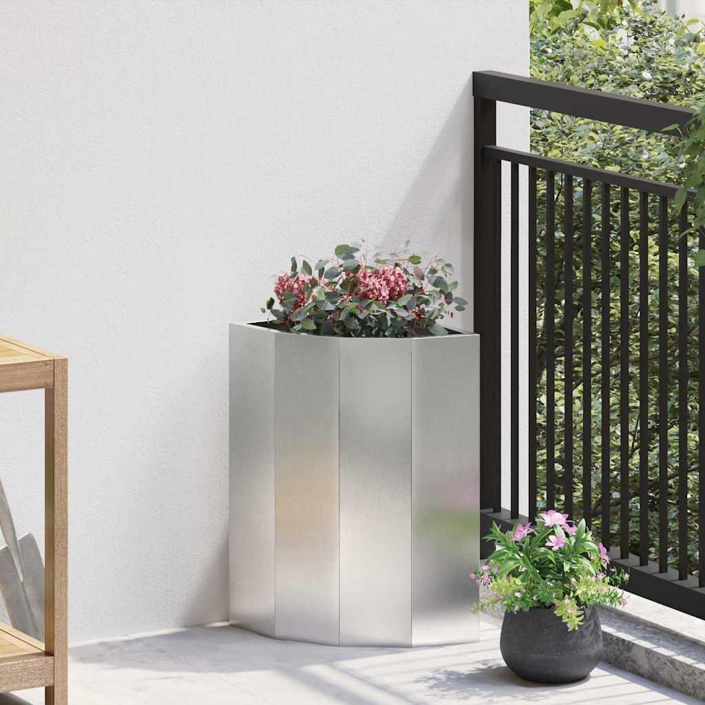 vidaXL Hoek Plantbak Zwart 60 x 60 x 35 cm Staal