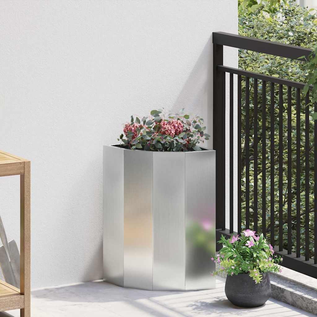 vidaXL Hoek Plantbak Zwart 60 x 60 x 35 cm Staal