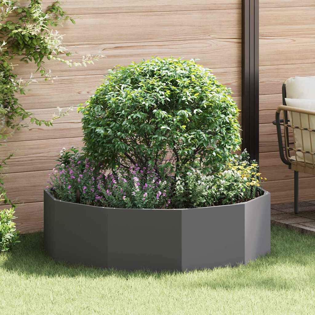 vidaXL Plantenbak Zwart 120 x 120 x 35 cm Staal