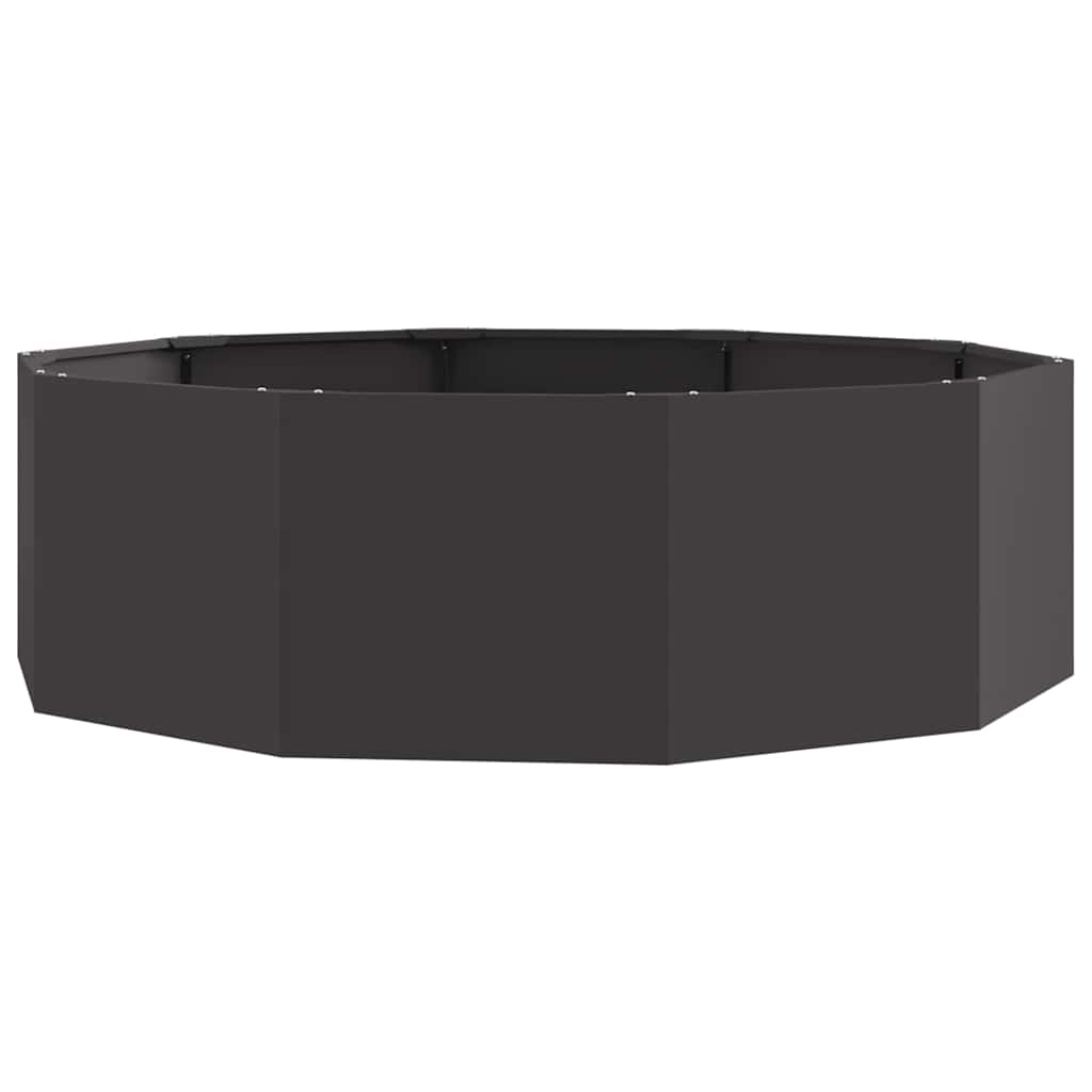 vidaXL Plantenbak Zwart 120 x 120 x 35 cm Staal