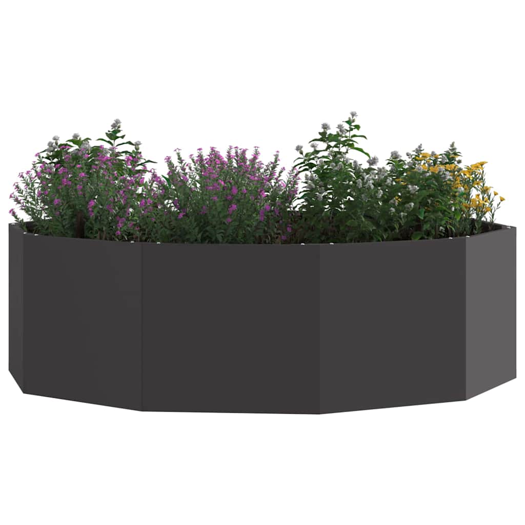 vidaXL Plantenbak Zwart 120 x 120 x 35 cm Staal